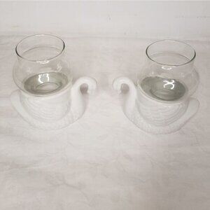 80s Porcelain Swan candle votifs